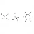 Структурные формулы метиленхлорида, метилхлорида и бензола