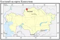 Костанай на карте Казахстана