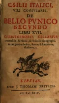 C. Silii Italici, Viri Consvlaris De Bello Pvnico Secvndo Libri XVII. Lipsiae, 1695 (Силий Италик. Поэма о Второй Пунической войне). Титульный лист