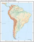 Анды на карте Южной Америки