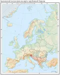 Балканский полуостров на карте зарубежной Европы