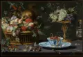 Франс Снейдерс. Натюрморт с фруктами, китайским фарфором и белкой. 1616