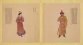 Знатные казахи. Рисунок из альбома 職貢圖 (有乾隆谕旨和大臣的恭和诗) императора Цяньлуна. 1751–1790