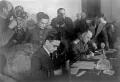 Маршал Советского Союза Георгий Жуков и заместитель главнокомандующего союзными экспедиционными силами маршал Артур Теддер подписывают Акт о безоговорочной капитуляции Германии
