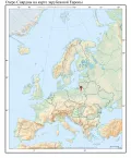 Озеро Снярдвы на карте зарубежной Европы