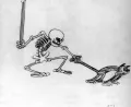 Фрагмент раскадровки мультфильма «Пляска скелетов» (1929) из цикла «Наивная симфония». Создатель Уолт Дисней. 1929–1939
