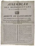 Решение Общего собрания представителей коммуны Парижа относительно доноса на Шарля Эжена Лотарингского, принца де Ламбеска и других обвиняемых. 27 октября 1789