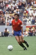 Хосе Антонио Камачо во время матча чемпионата мира по футболу между сборными Бразилии и Испании. Гвадалахара. 1986