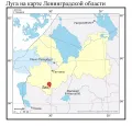 Луга на карте Ленинградской области