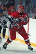 Игорь Кравчук во время матча на  XVIII Олимпийских зимних играх в Нагано. 1998