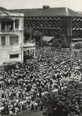 Демонстрация возле пагоды Суле. Рангун (Янгон), Бирма (Мьянма). 8 августа 1988