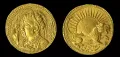 Монета Джахангира, золото. Акра (Индия). 1611