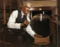 Роберт Вуд со своей мозаичной копией дифракционной решётки