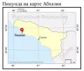 Пицунда на карте Абхазии