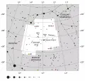 Созвездие Гончие Псы на современной карте звёздного неба