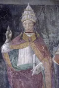 Папа Римский Фабиан. Фреска. Церковь Санта Мария делла Верита, Витербо (Италия). Начало 16 в.