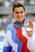 Чемпион Игр XXVI Олимпиады по плаванию Александр Попов. 1996