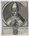 Портрет папы Римского Феликса II. Гравюра Нового времени