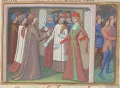 Конференция в Аррасе 1435. Миниатюра из рукописи Марциала Овернского «Вигилии на смерть короля Карла VII». 1484–1485