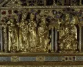 Изображение Оттона IV (крайний слева) в сцене поклонения волхвов на Раке трёх волхвов. 1181–1220