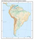 Река Ориноко и её бассейн на карте Южной Америки