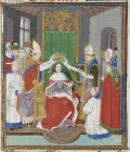 Коронация Эдуарда III. Миниатюра из Хроник Фруассара. 15 в.