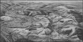 Панорама районов, находящихся на левом берегу р. Маас (вид в сторону Вердена из расположения немцев). Иллюстрация из книги: Петен А. Ф. Оборона Вердена. Москва, 1937