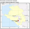 Большая Азишская пещера на карте Краснодарского края