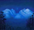 Харальд Оскар Сольберг. Зимняя ночь в горах. 1914