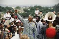 Нельсон Мандела во время своей президентской избирательной кампании. Дурбан (ЮАР). 1994