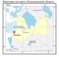 Ивангород на карте Ленинградской области