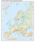 Озеро Ельмарен на карте зарубежной Европы