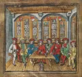 Тагзатцунг в Штансе. 1481. Миниатюра из Люцернской хроники Дибольда Шиллинга Младшего. 1513