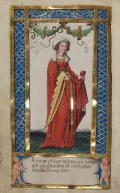 Беатриса Штауфен, первая жена Оттона IV. Миниатюра из Книги донаторов монастыря Вайнгартнер. Ок. 1510