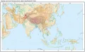 Горная система Гиндукуш на карте зарубежной Азии