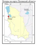 Печоры на карте Псковской области