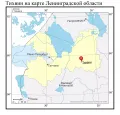 Тихвин на карте Ленинградской области