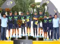 Спонсорская испанская команда «Мовистар Тим» – победитель велогонки «Тур де Франс» в командной классификации. 2015