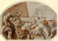 Якоб де Вит. Есфирь перед Артаксерксом. Работа по эскизу Питера Пауля Рубенса для росписи потолка в иезуитской церкви Антверпена. Ок. 1751