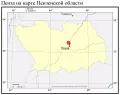 Пенза на карте Пензенской области