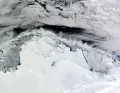 Шельфовый ледник Шеклтона (Антарктида). Вид из космоса