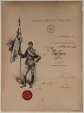Диплом о приёме в члены Лиги патриотов. 1886. Гравёр Эдуар Детай