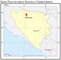 Баня-Лука на карте Боснии и Герцеговины