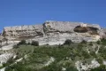 Выходы меловых и палеогеновых отложений в скальном уступе горной гряды Бакла (Республика Крым, Россия)