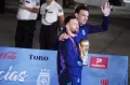 Лионель Скалони и Лионель Месси после победы в Двадцать втором чемпионате мира по футболу. Катар. 2022