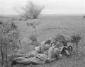 Солдаты 20-й армии ведут бой на берегу Днепра, западнее Дорогобужа. Сентябрь 1941.