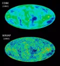Анизотропия реликтового излучения, по данным обсерваторий COBE и WMAP