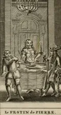 Иллюстрация из книги: Мольер. Дон Жуан, или Каменный пир. Амстердам, 1683. Фронтиспис