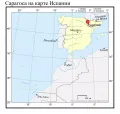 Сарагоса на карте Испании