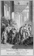 Гравюра маркизы де Помпадур по рисунку Франсуа Буше. Иллюстрация к трагедии «Родогуна». Ок. 1759